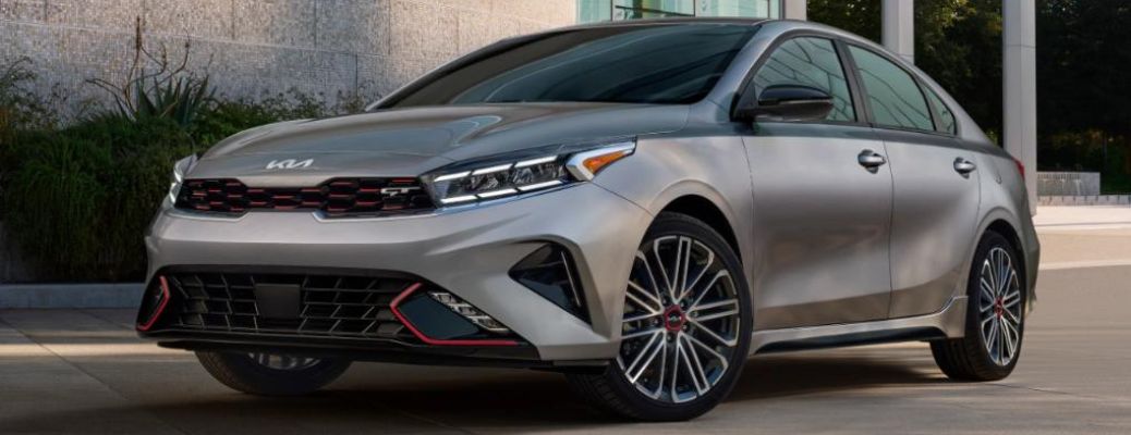 Front view of the 2023 Kia Forte GT parked